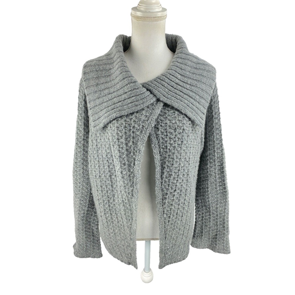 Castle of Ireland Womens One Button Open Cardigan Sweater Mohair Wool Blend